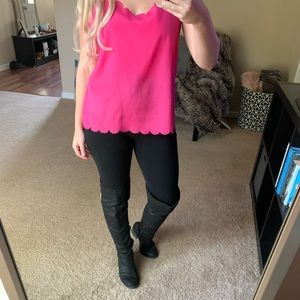 Hot Pink Scalloped Top